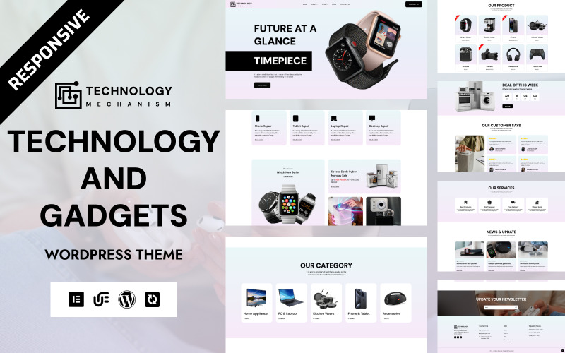 Teknoloji - Elektronik ve Gadget WooCommerce Elementor Teması