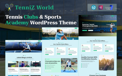 Tenis Kulüpleri ve Spor Akademileri WordPress Teması
