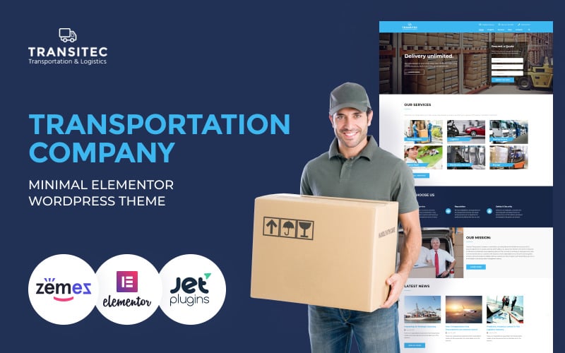 Transitec - Çok Amaçlı Taşımacılık Minimal WordPress Elementor Teması