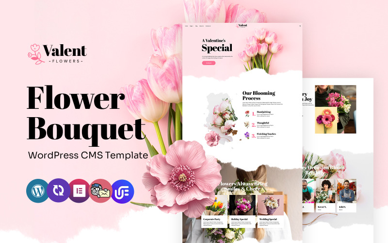 Valent - Çiçek Butiği, Düğün Çiçekleri ve Çiçekçi Çok Amaçlı WordPress Elementor Teması