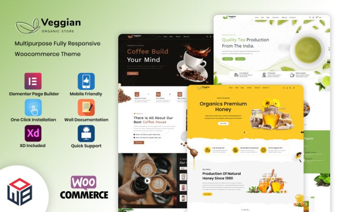 Veggian - Bitkisel Çay, Kahve ve Bal Çok Amaçlı WooCommerce Teması