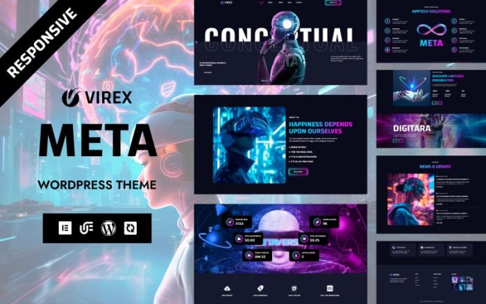 Virex - AI-Powered İş ve Teknoloji WordPress Elementor Teması
