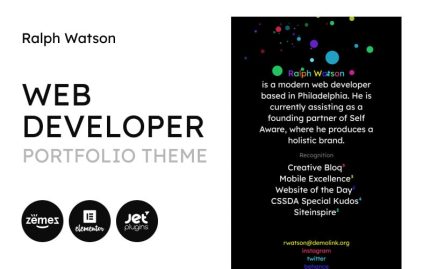 Web Portföyü - Minimalist Web Geliştirici Portföyü Teması WordPress Teması