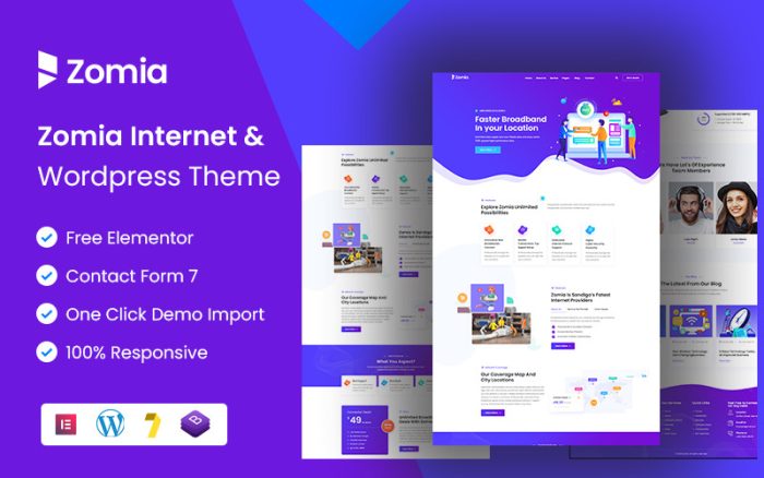 Zomia - İSS ve Geniş Bant Şirketi WordPress Teması.